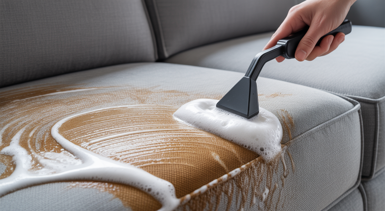 Professionelle Polsterreinigung von Sofa und Sessel mit moderner Ausrüstung